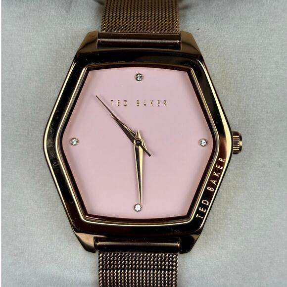 Ted Baker Exter BKPEXF004 Women\'s 36mm Rose Gold Mesh Swarovski Watch NIBWT main image 8
